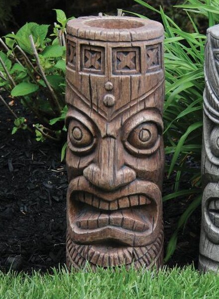 Tiki Braided Beard Garden Statue